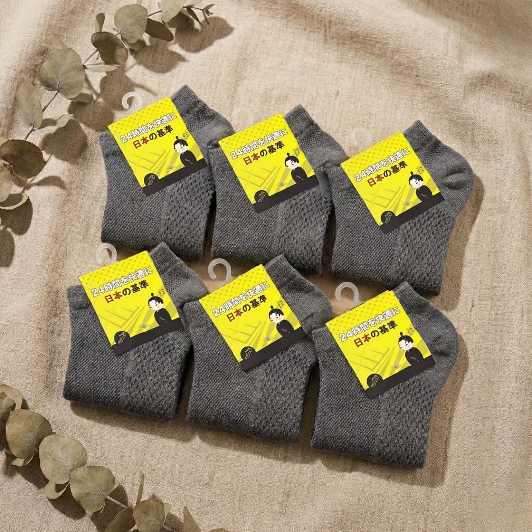 Combo 6 đôi vớ Hansamu Shinobi daily sock BG14 Iron Grey
