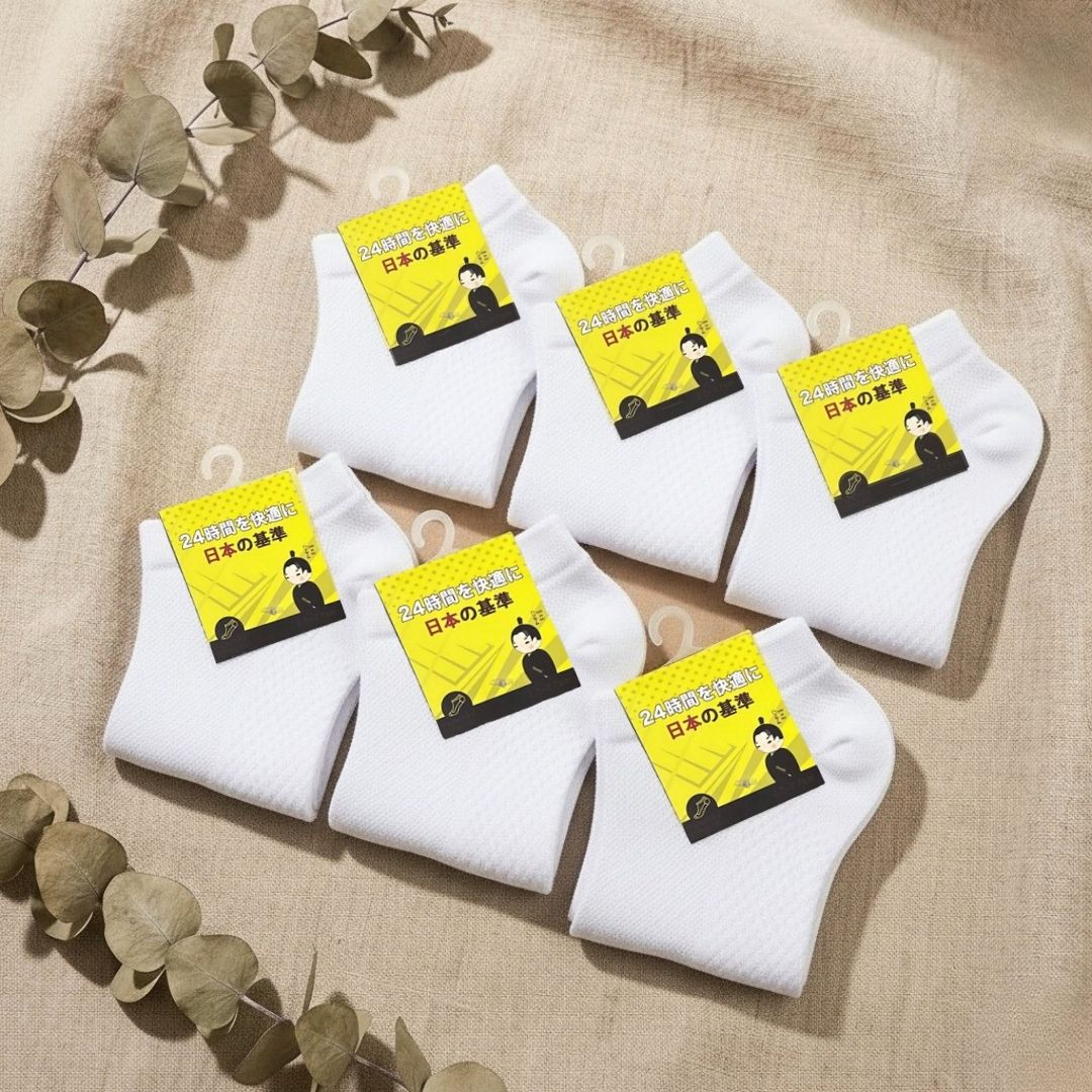 Combo 6 đôi vớ Hansamu Shinobi daily sock BG14 White