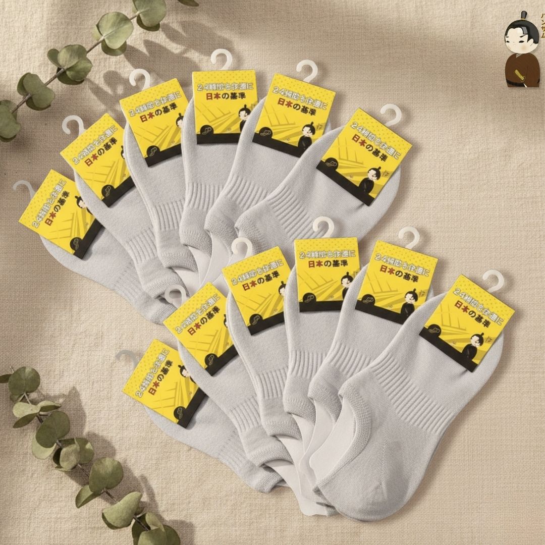 Combo of 10 pairs of Hansamu Shinobi daily socks BG15 L.Grey