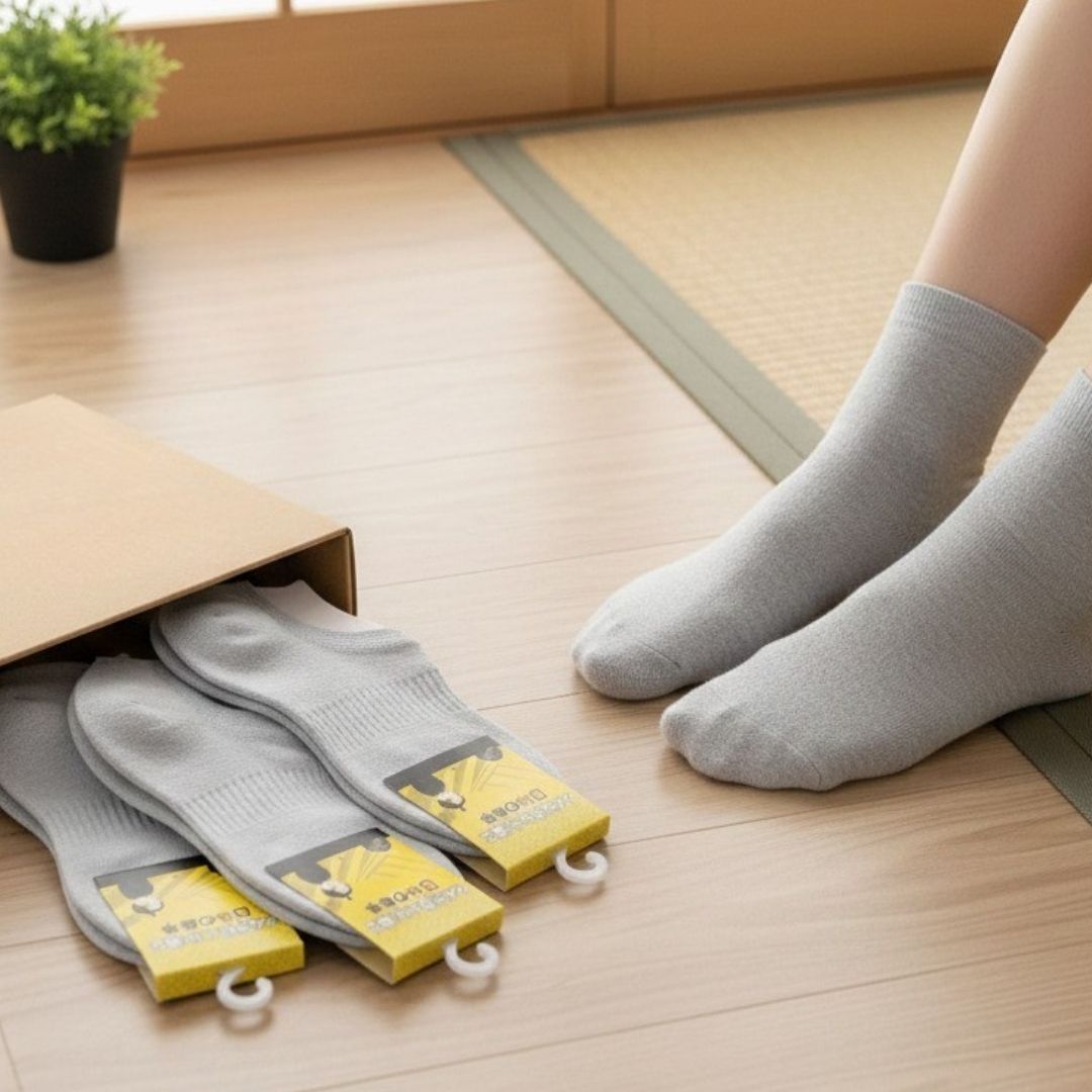 Combo of 6 pairs of Hansamu Shinobi daily socks BG15 L.Grey
