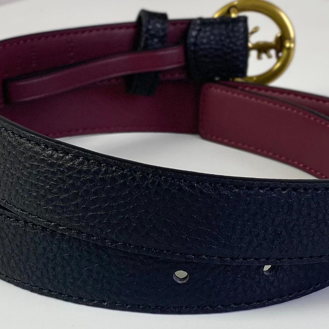 Dây Nịt Coach Logo Logo Horse And Carriage Plaque DS Black