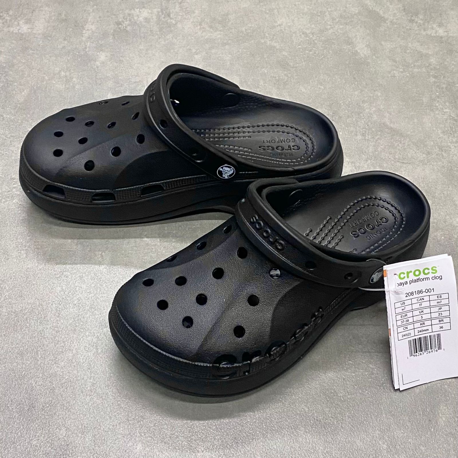 Dép Crocs Clog Baya Plaform HN Black