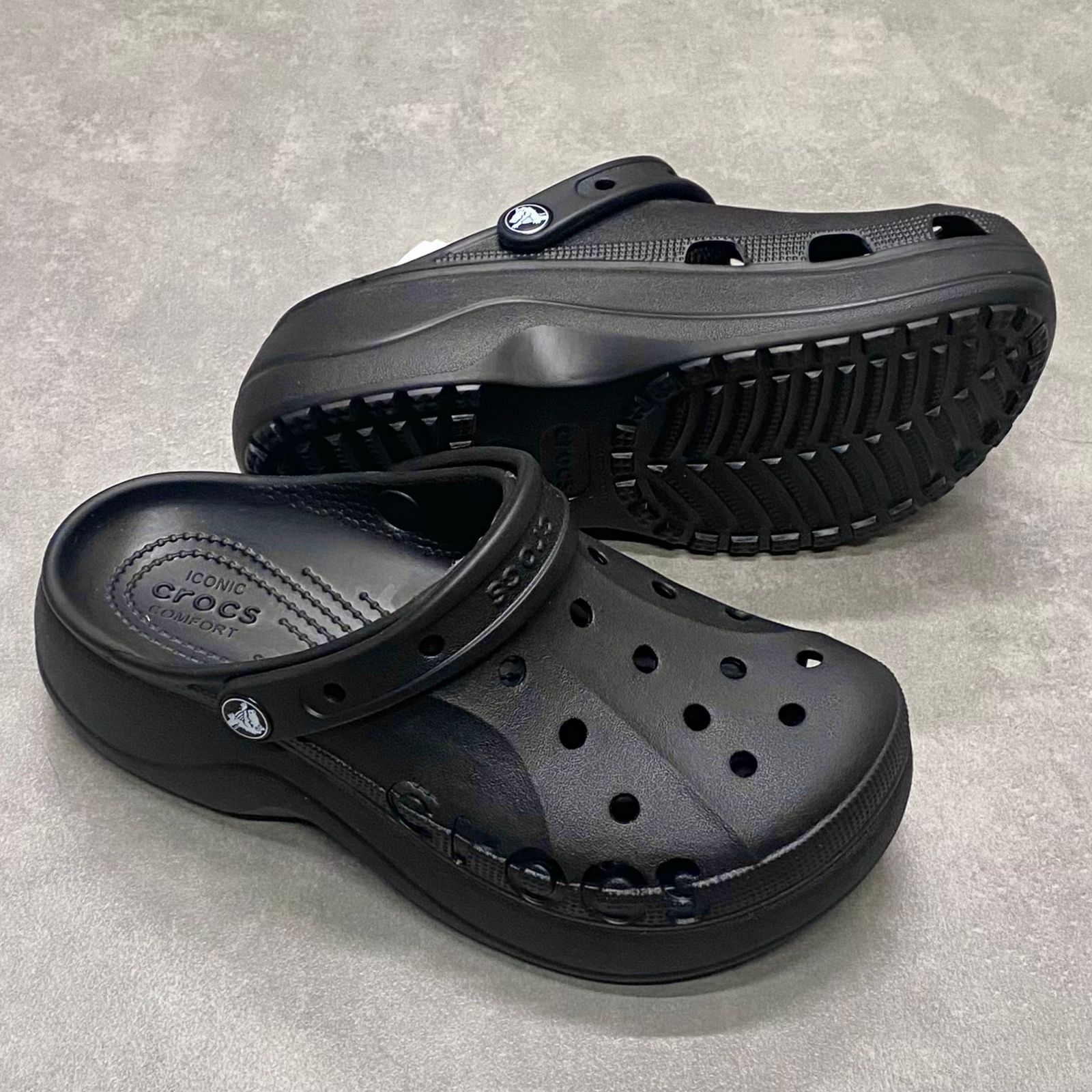 Dép Crocs Clog Baya Plaform HN2 Black