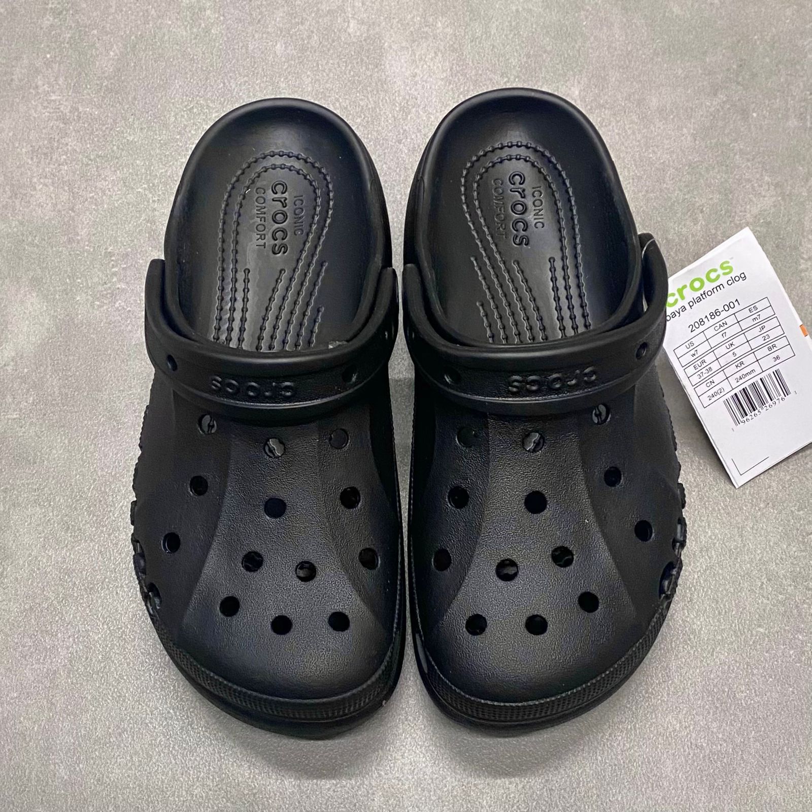 Dép Crocs Clog Baya Plaform HN2 Black