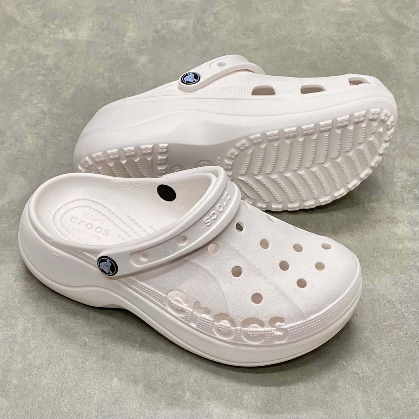 Dép Crocs Clog Baya Plaform HN2 White