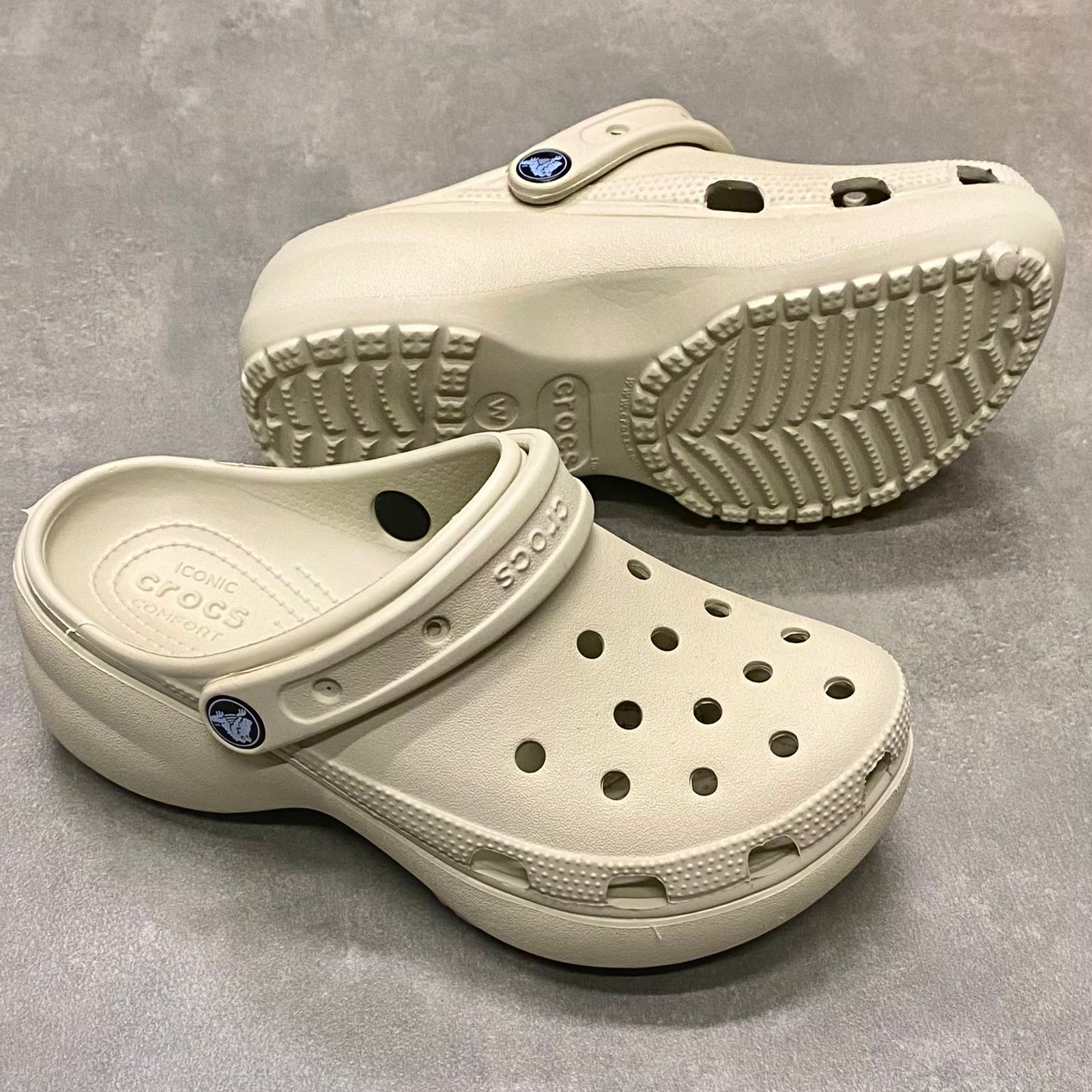 Dép Crocs Clog Plaform HN Bone