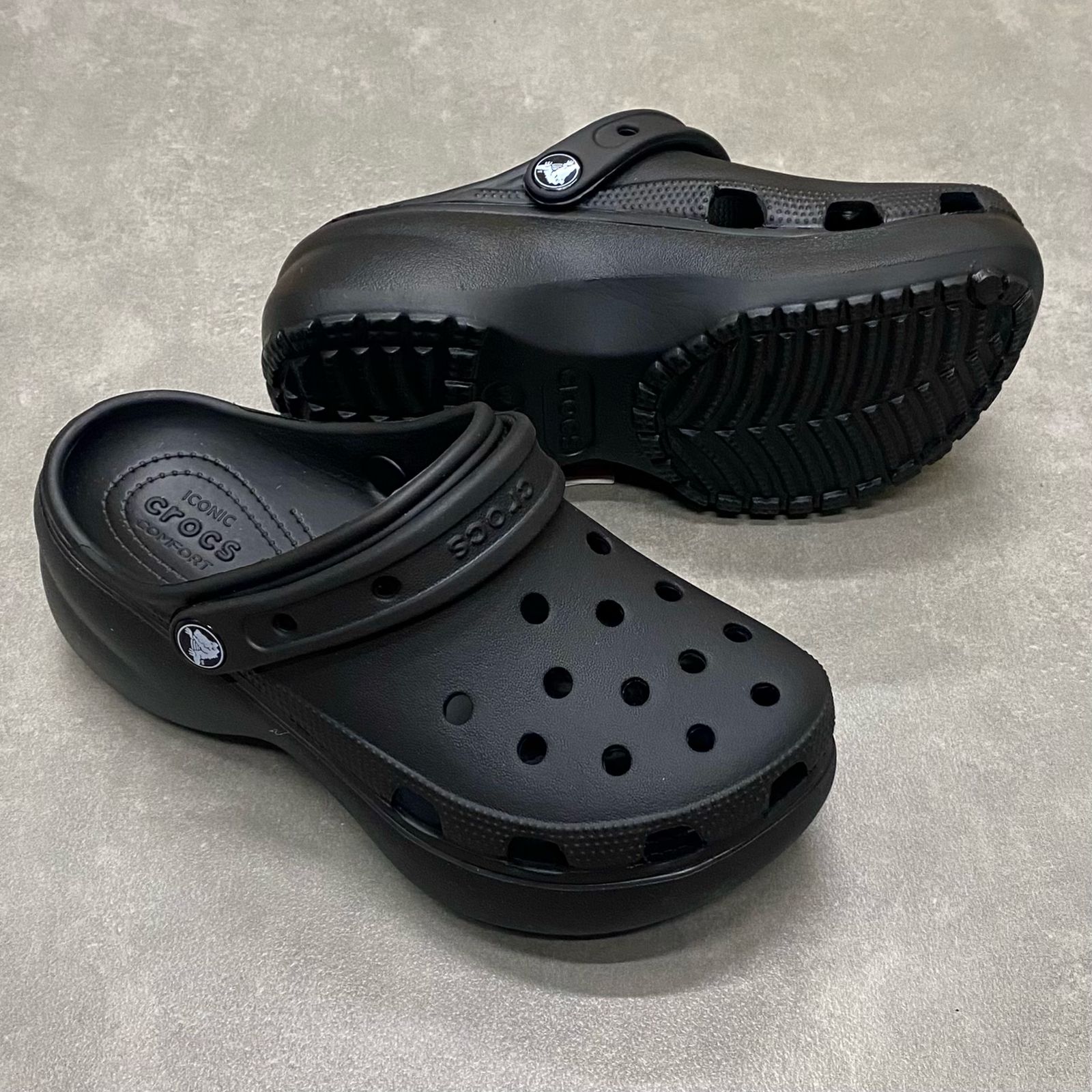 Dép Crocs Clog Plaform HN2 Black
