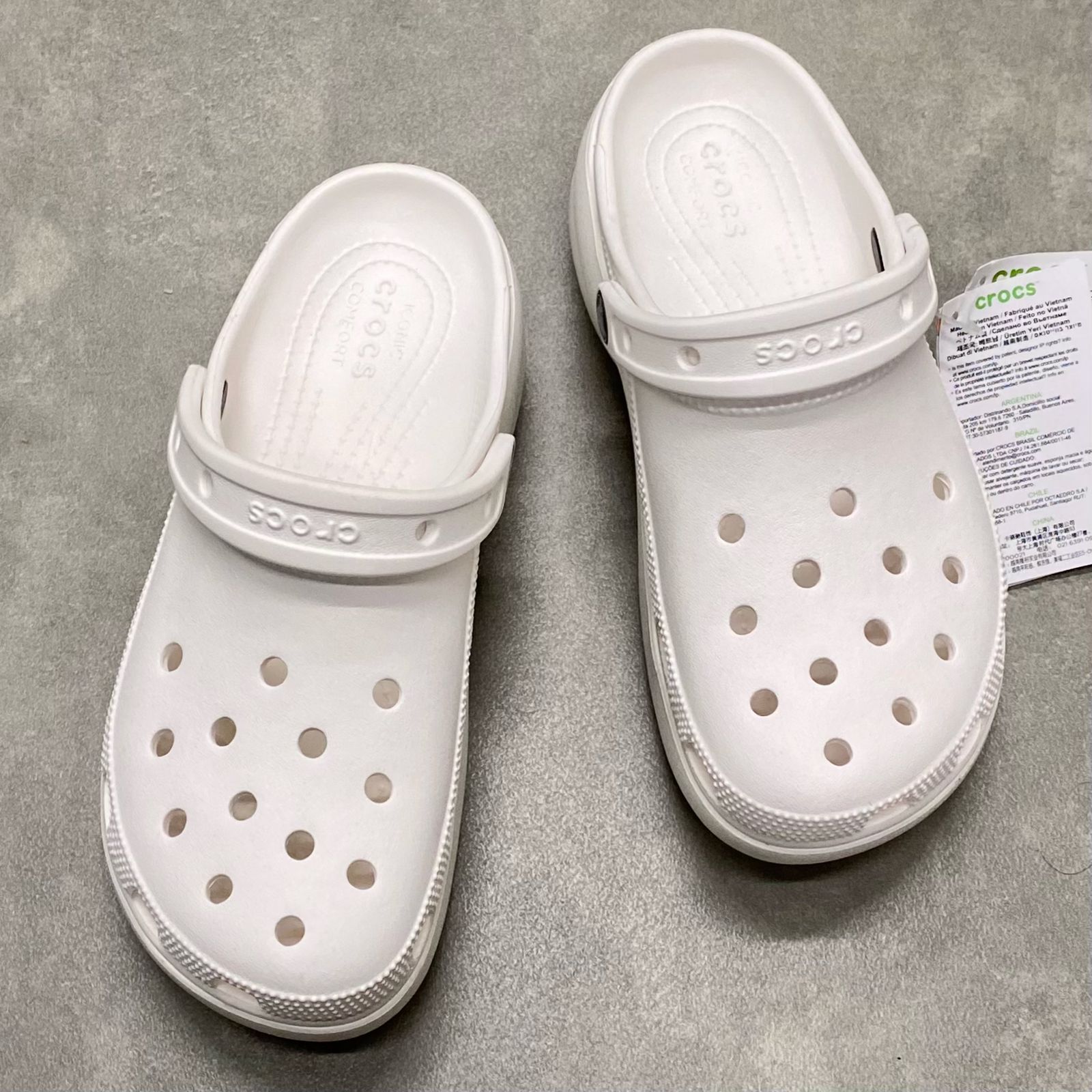 Dép Crocs Clog Plaform HN2 White