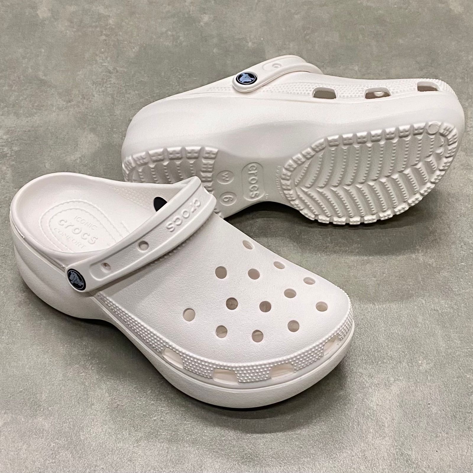 Dép Crocs Clog Plaform HN2 White