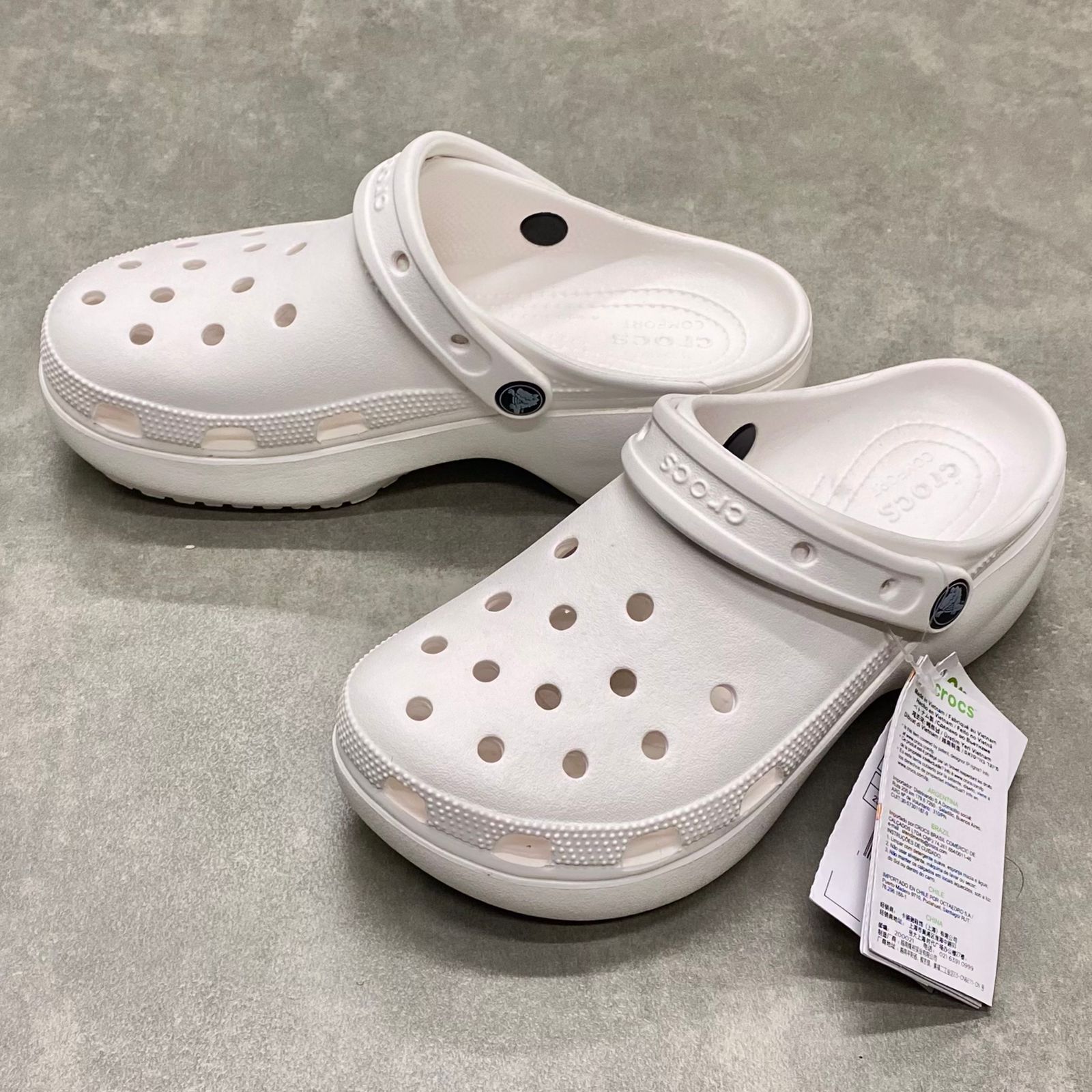 Dép Crocs Clog Plaform HN2 White