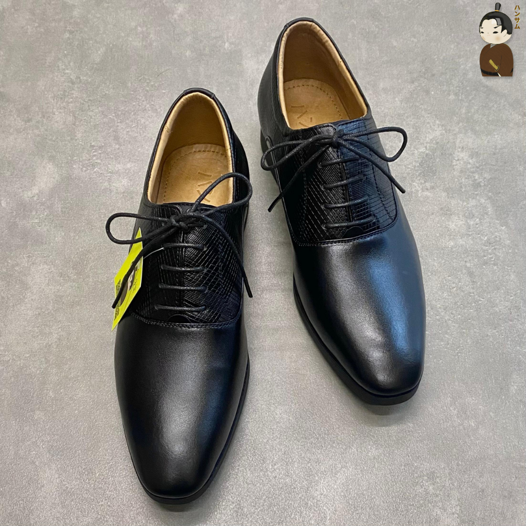 Giày tây Hansamu Emboss Oxford HI Black