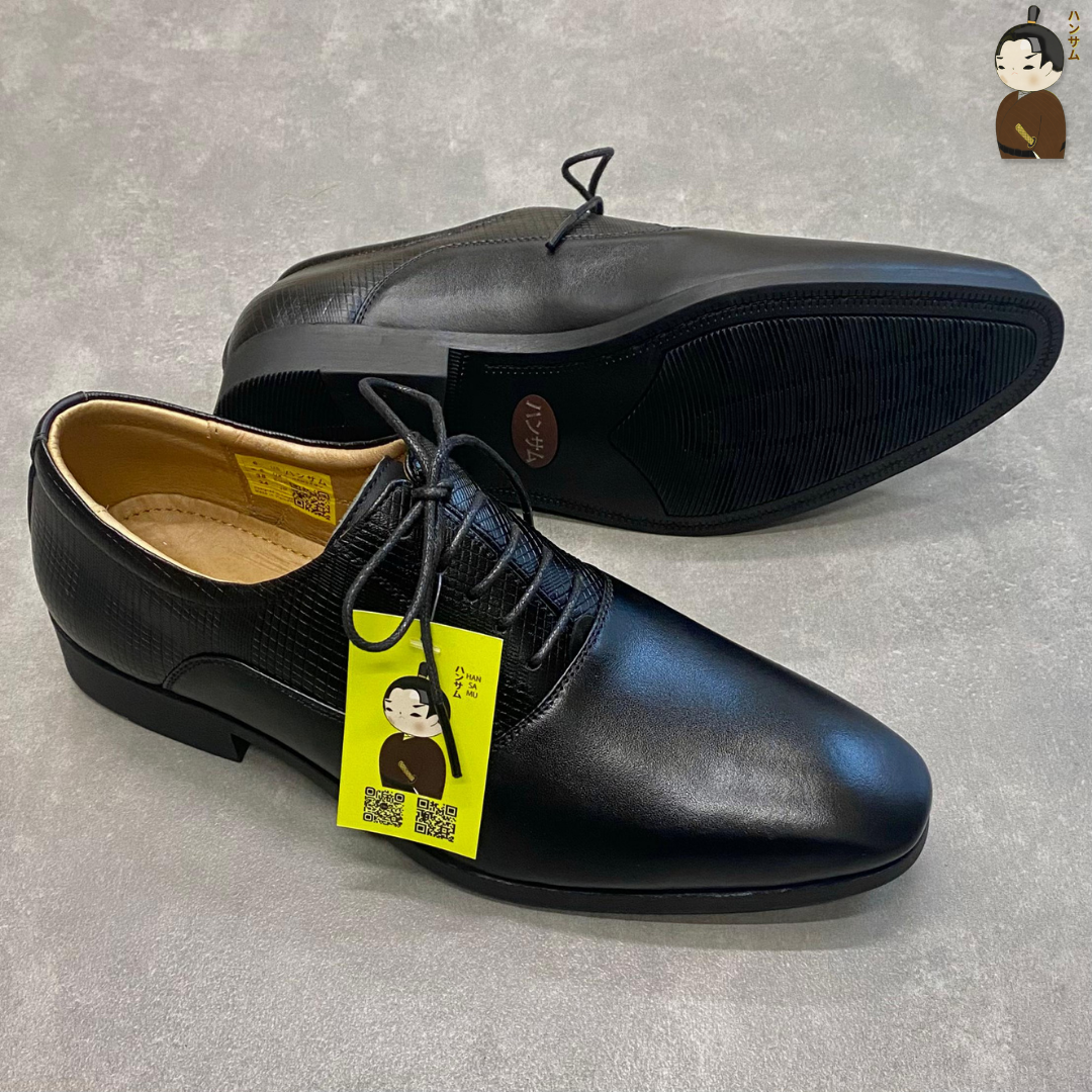 Giày tây Hansamu Emboss Oxford HI Black