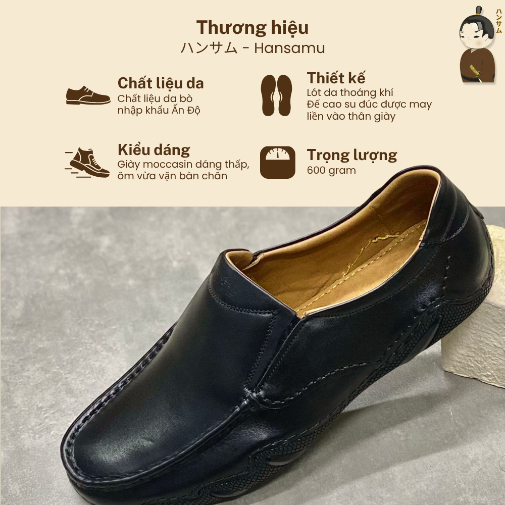 Hansamu Kai - Office Moccasin DGD14 Black