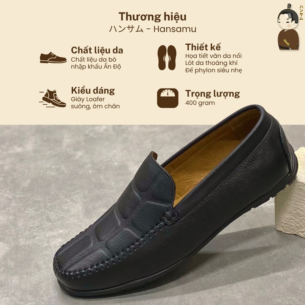 Hansamu Kai - Office Moccasin DGD9 Black