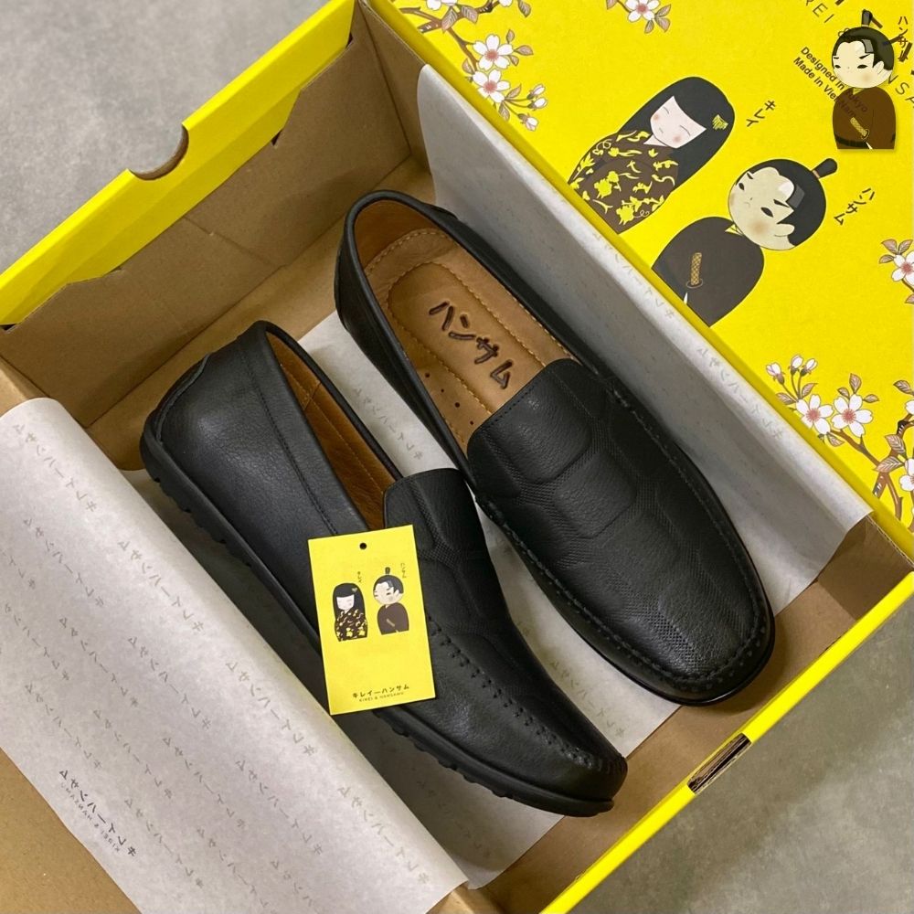 Hansamu Kai - Office Moccasin DGD9 Black