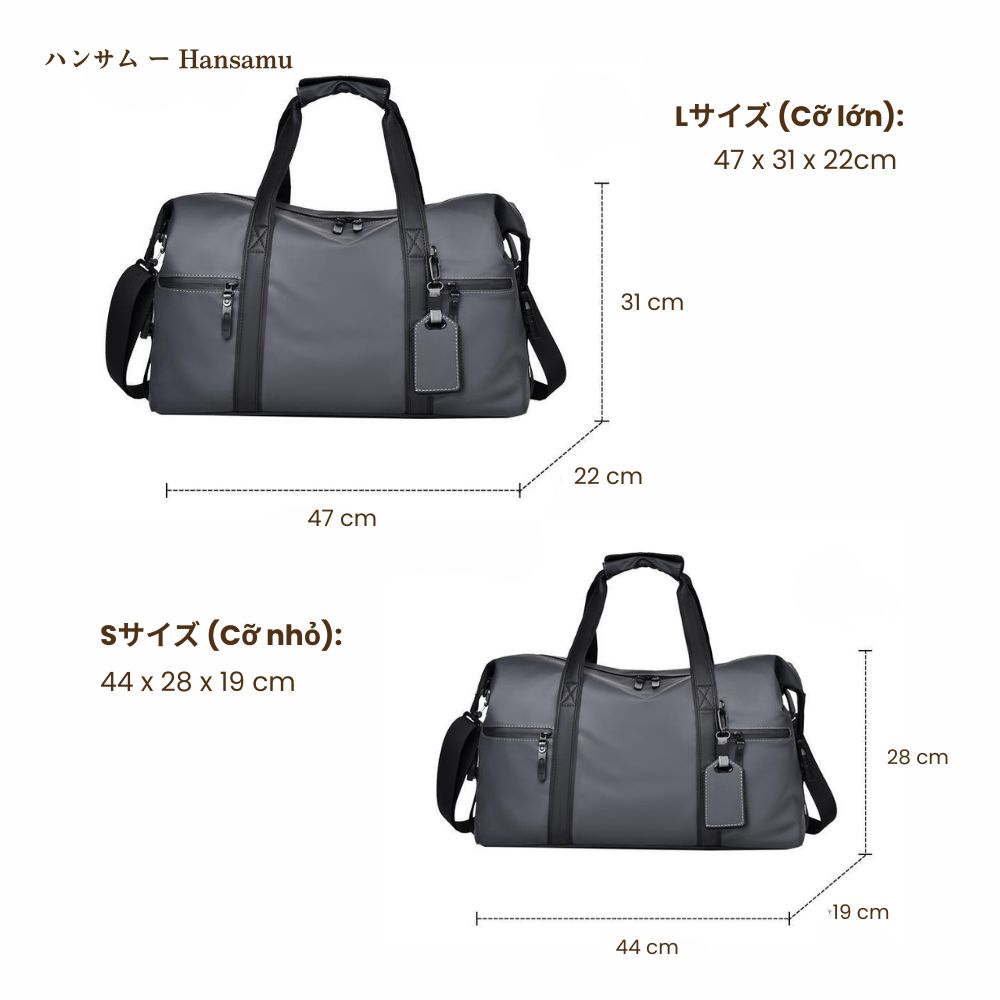 Hansamu Raiden - Waterproof Travel Large Bag BGB21 Dark Grey
