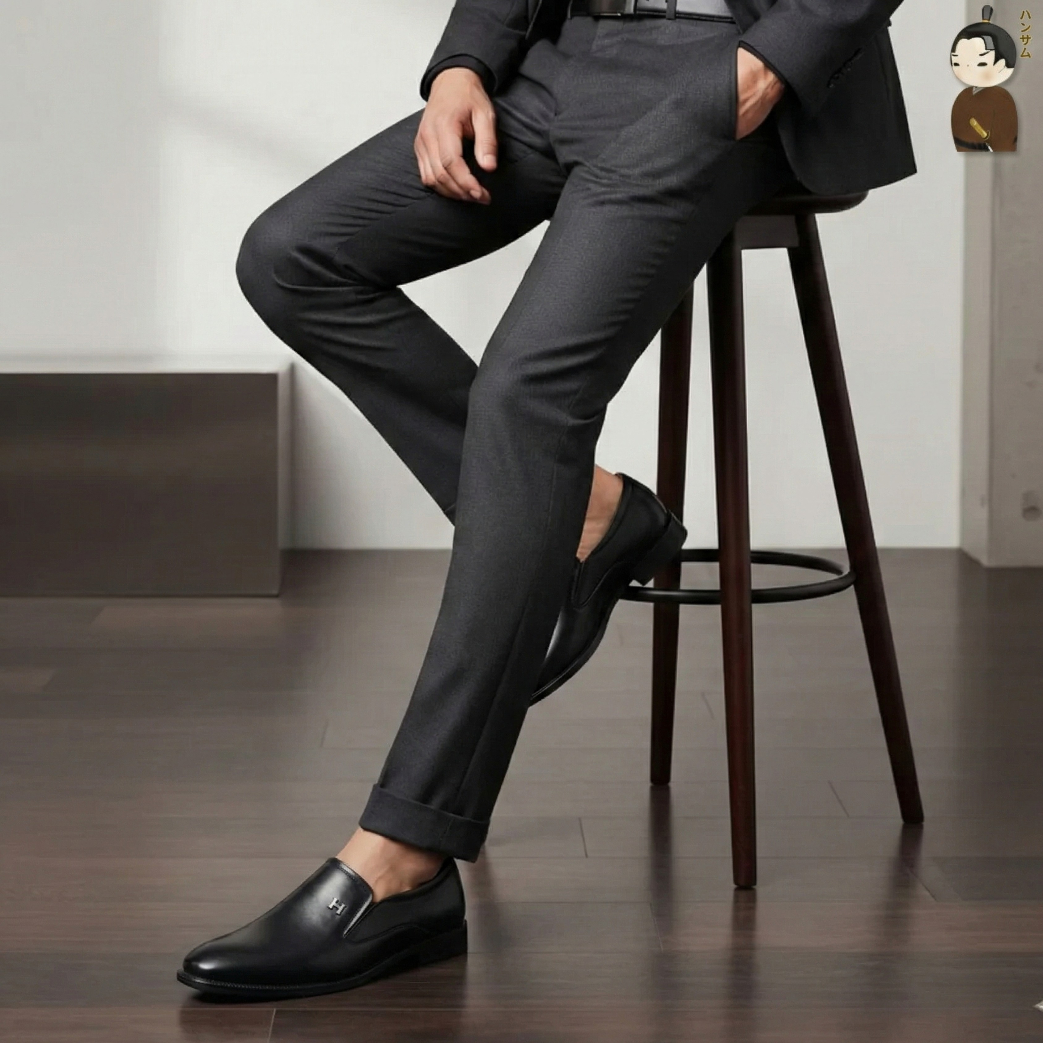 Hansamu Shin - 6cm Elevator Loafers DGD16 Black