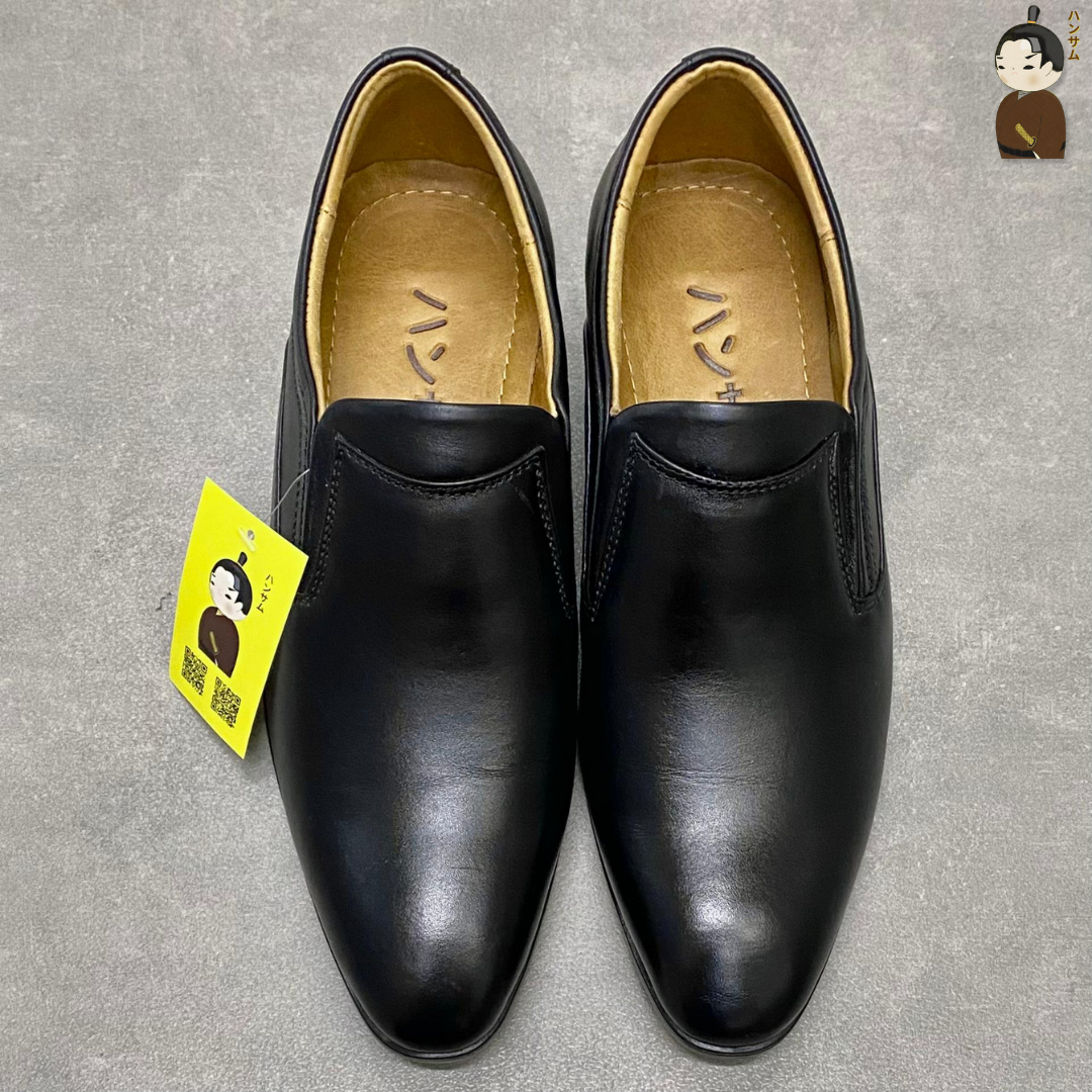 Hansamu smooth leather dress shoes HI Black