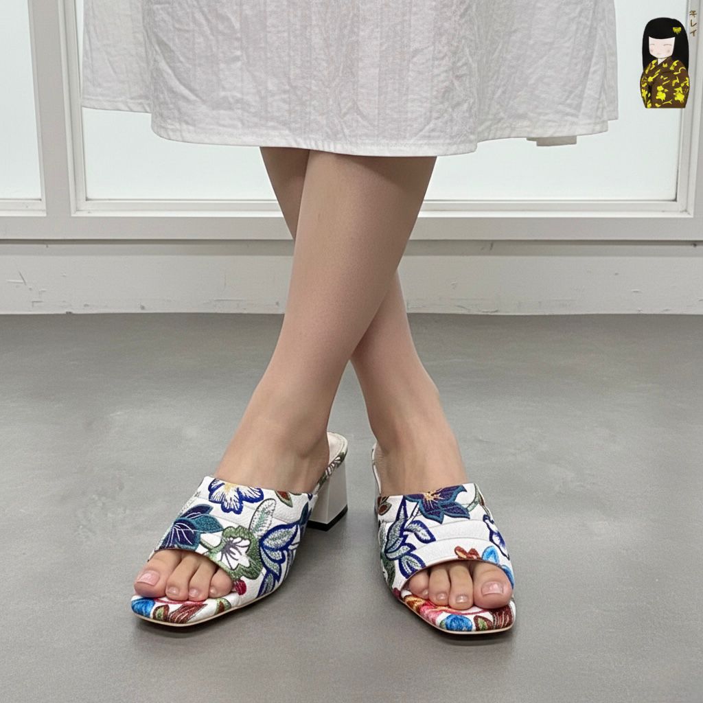 Kirei Biteki - Office Block Heel CP07 White