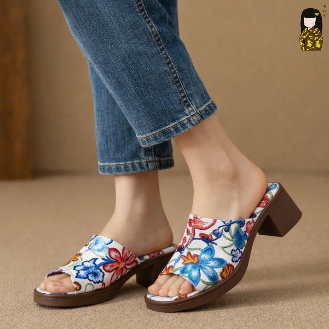 Kirei Biteki - Office Block Heel CP11 White