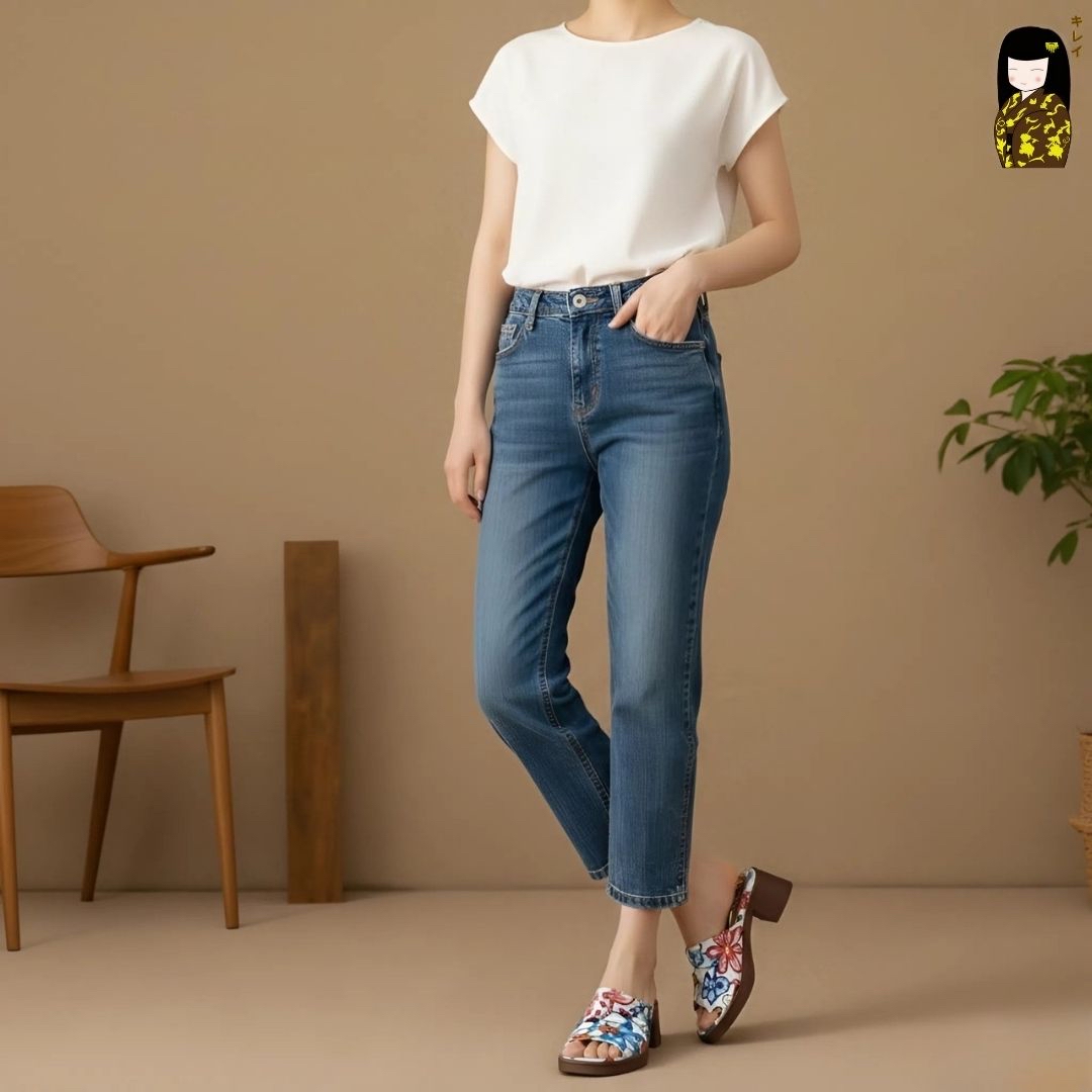 Kirei Biteki - Office Block Heel CP11 White