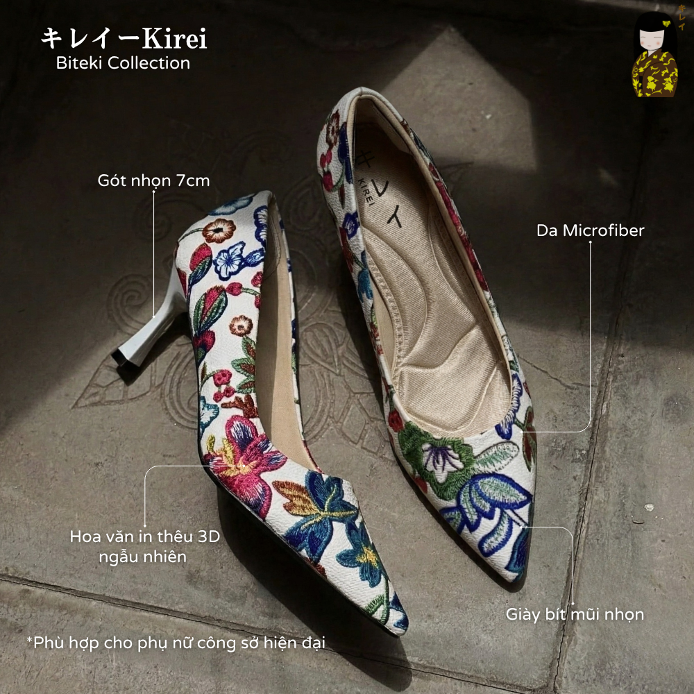 Kirei Biteki - Office Kitten Heel CP02 White