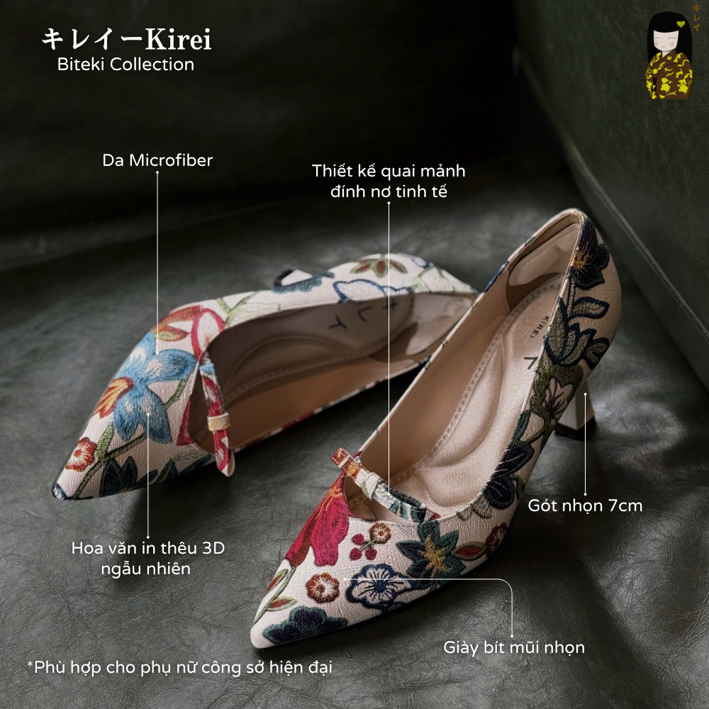 Kirei Biteki - Office Kitten Heel CP03 White