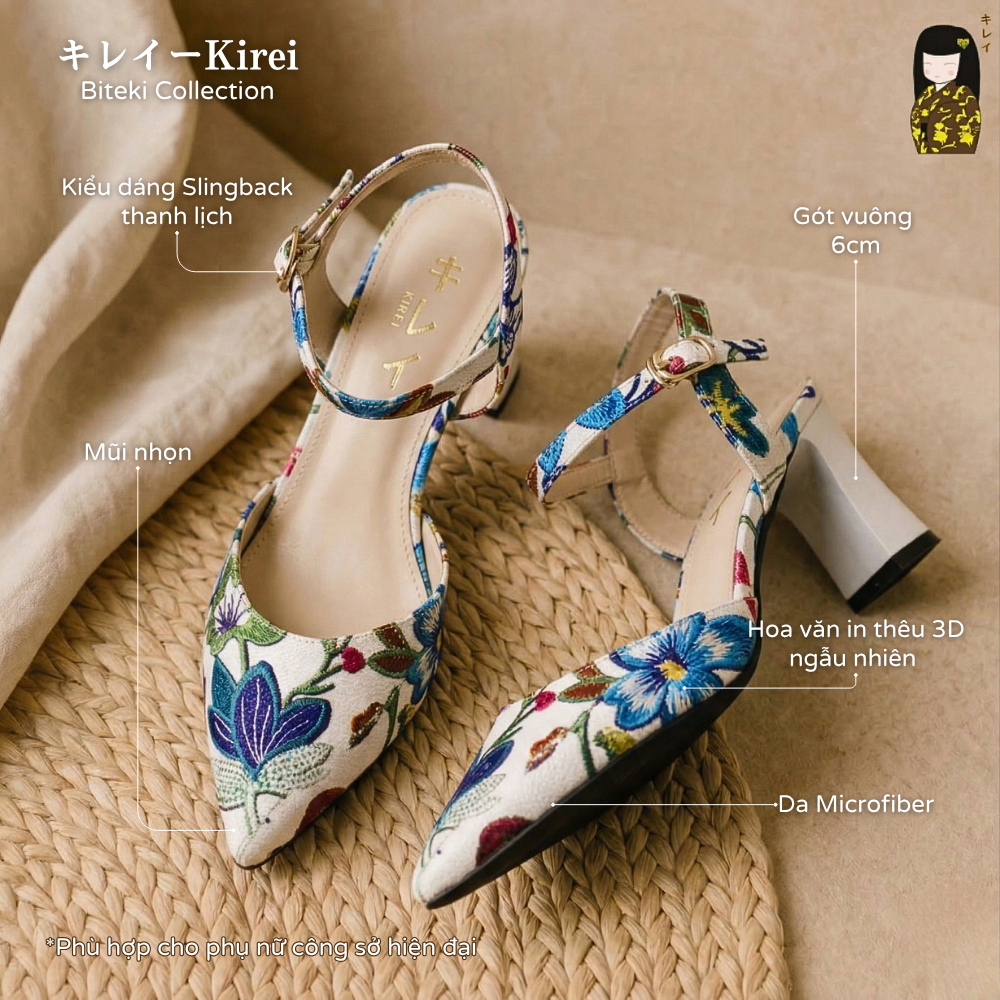 Kirei Biteki - Office Slingback CP05 White