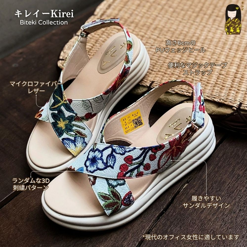 Kirei Biteki - Office Wedge Sandal CP09 White