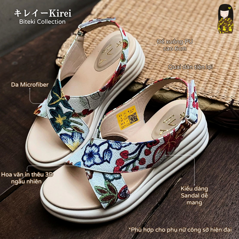 Kirei Biteki - Office Wedge Sandal CP09 White