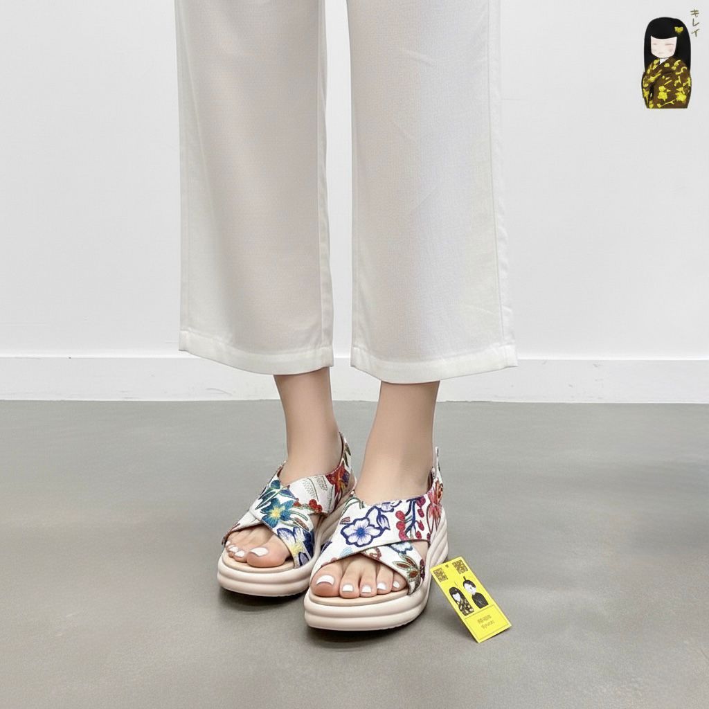 Kirei Biteki - Office Wedge Sandal CP09 White