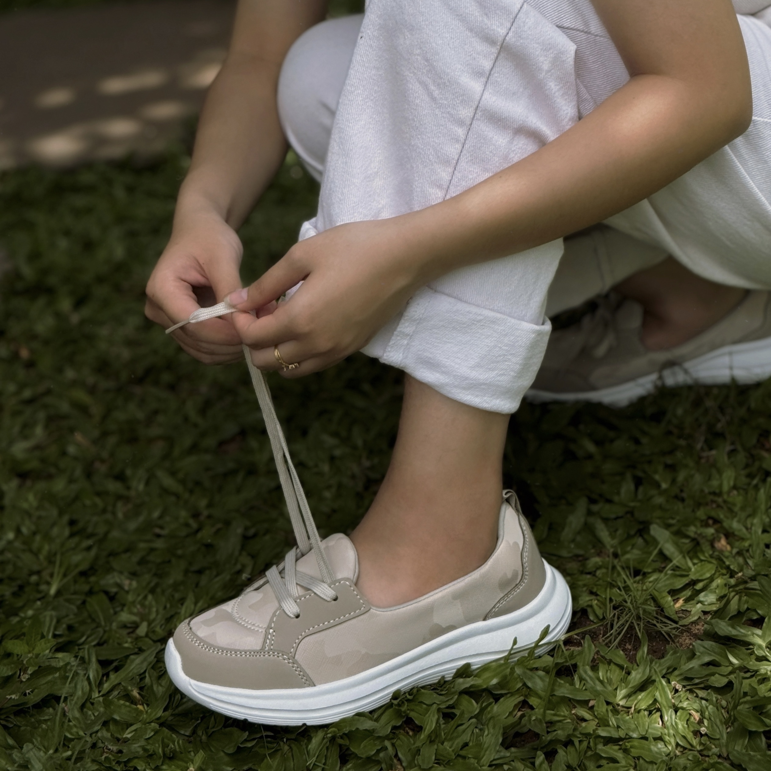 Kirei Hime - Walk Sneakers BG08 Beige Camo