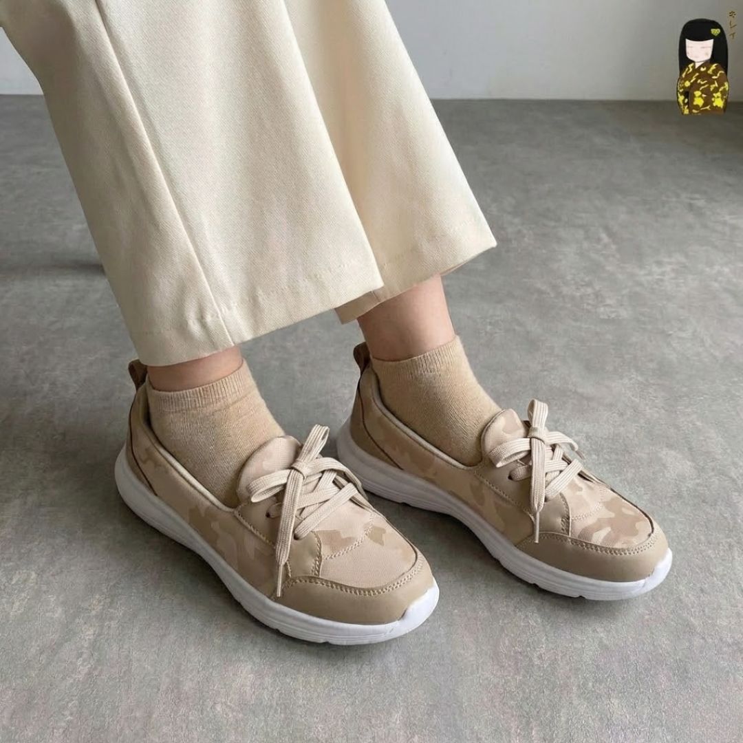 Kirei Hime - Walk Sneakers BG08 Beige Camo