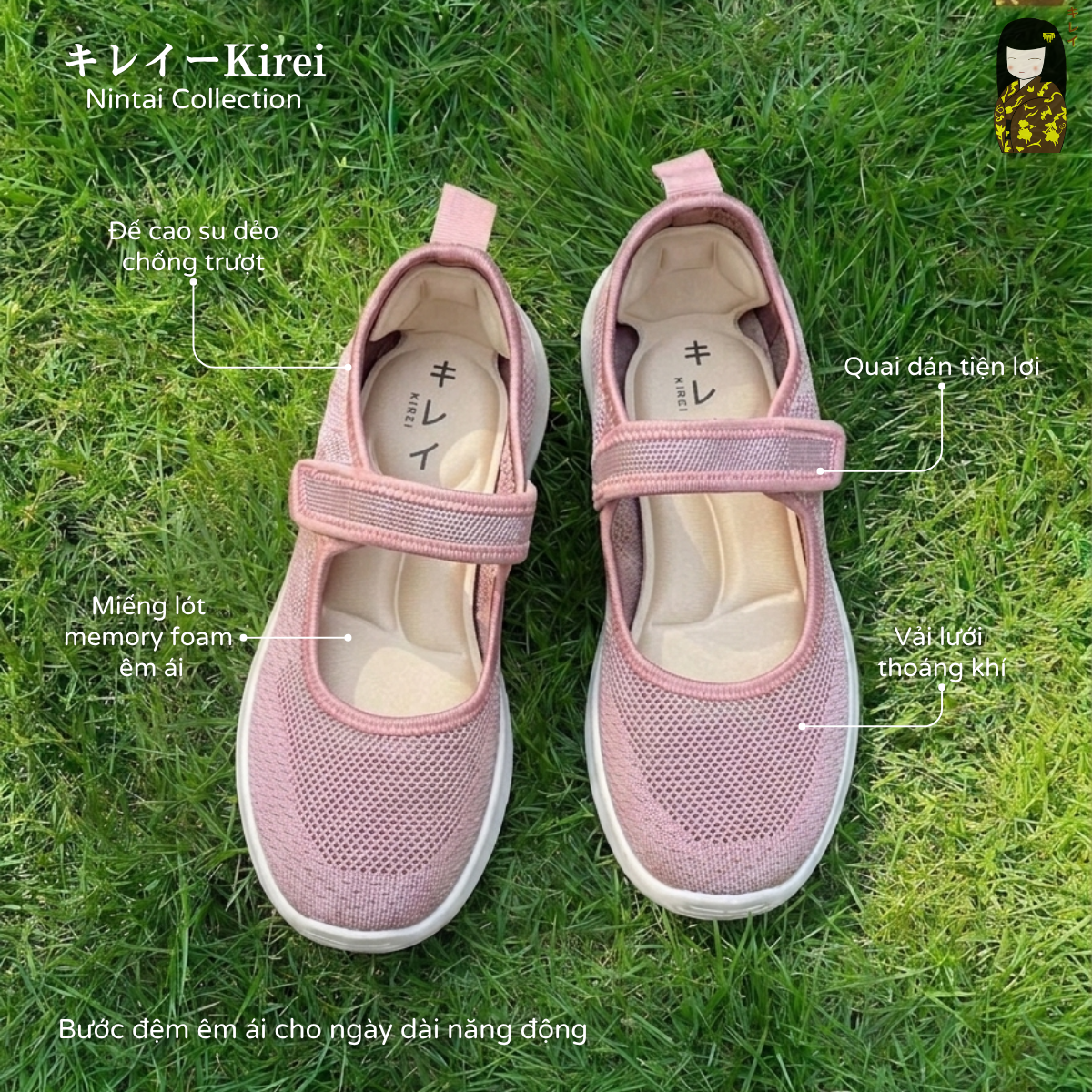 Kirei Nintai - Walk Slip-On BG02 Pink