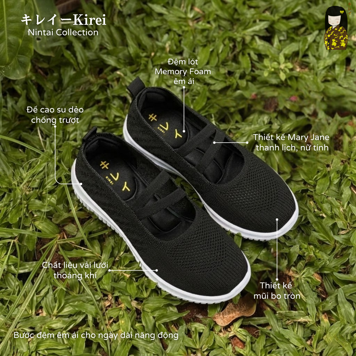 Kirei Nintai - Walk Slip-On BG5 Black
