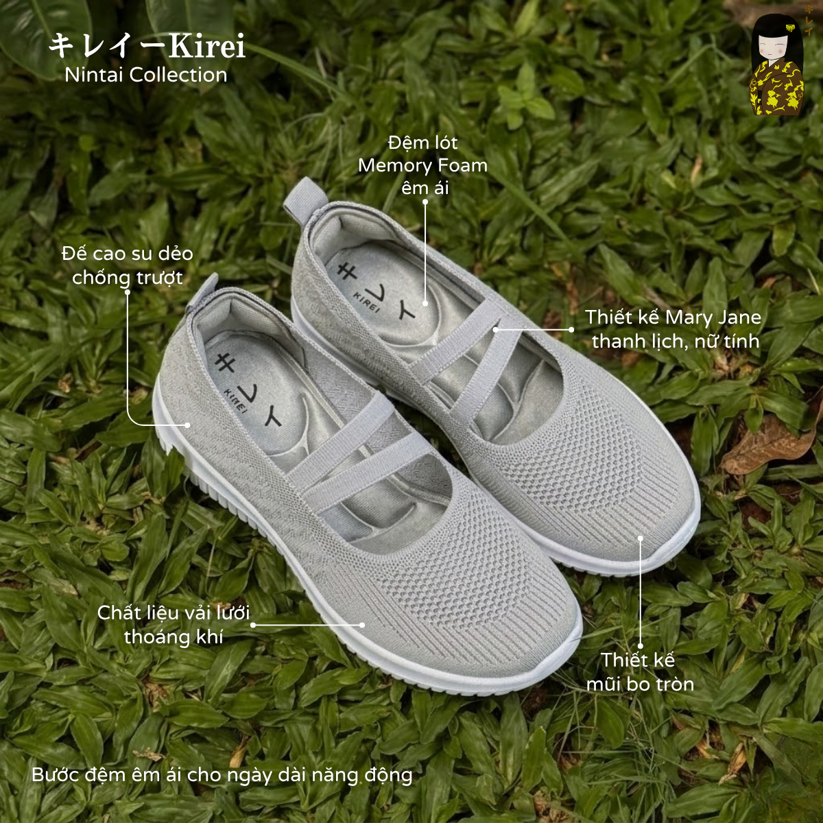 Kirei Nintai - Walk Slip-On BG5 Grey