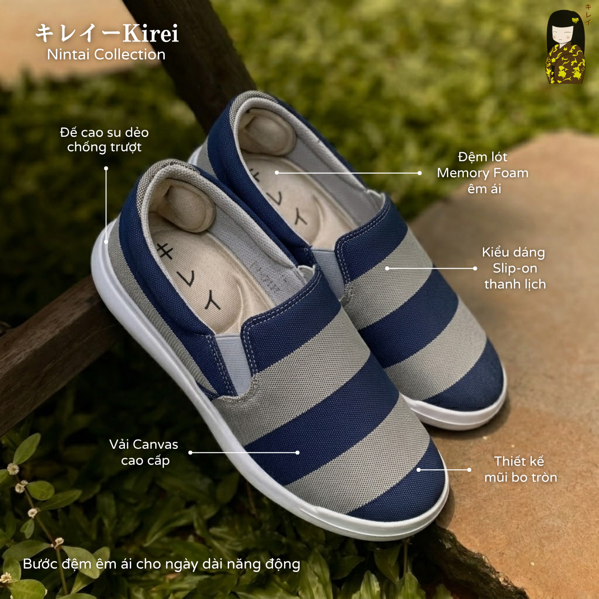 Kirei Nintai - Walk Slip-On KH02 Grey Blue