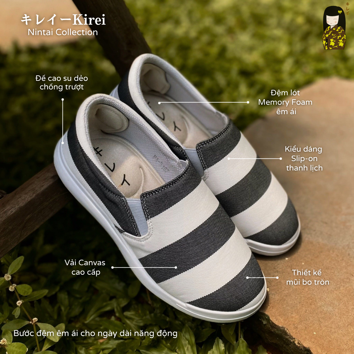Kirei Nintai - Walk Slip-On KH02 Grey White