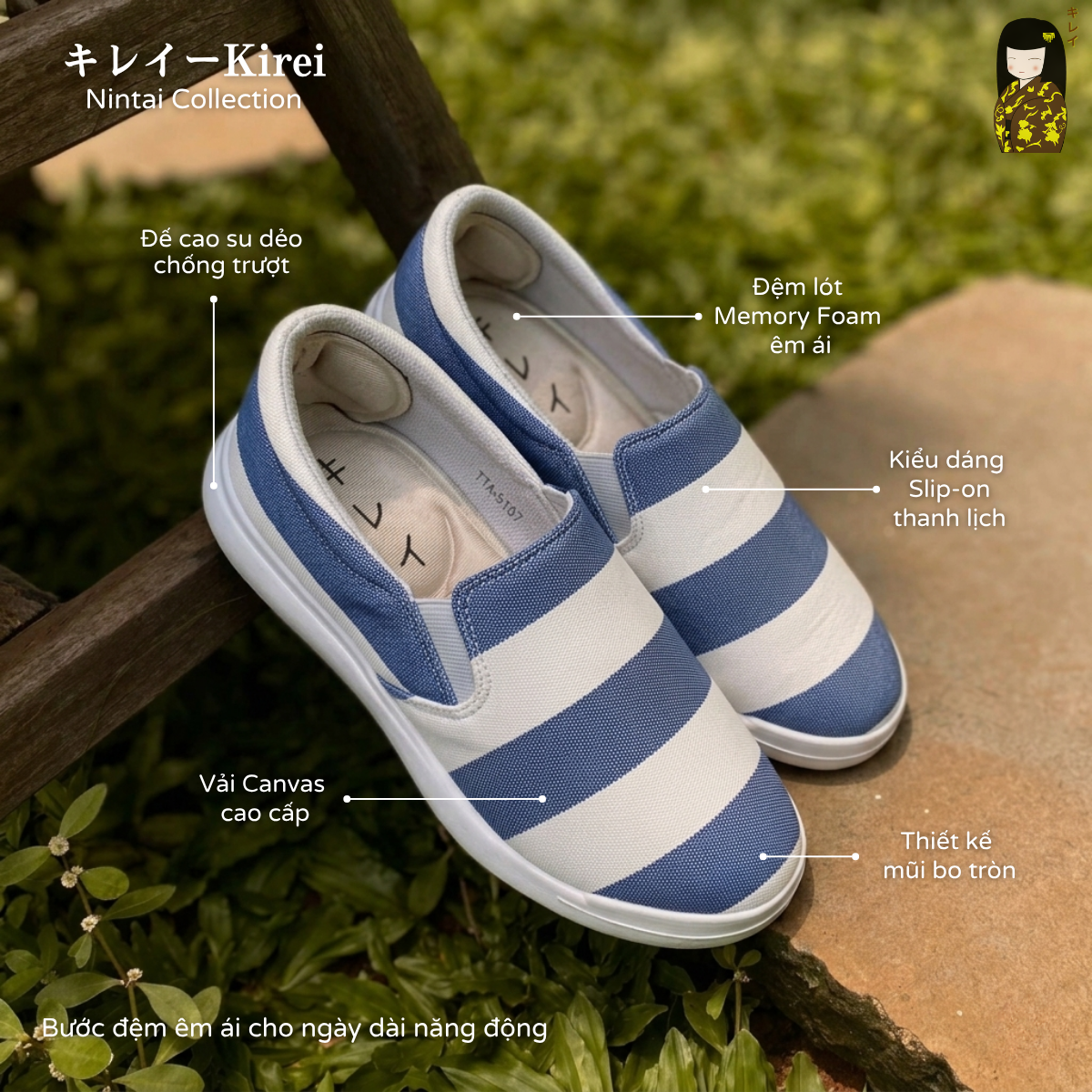 Kirei Nintai - Walk Slip-On KH02 White Blue