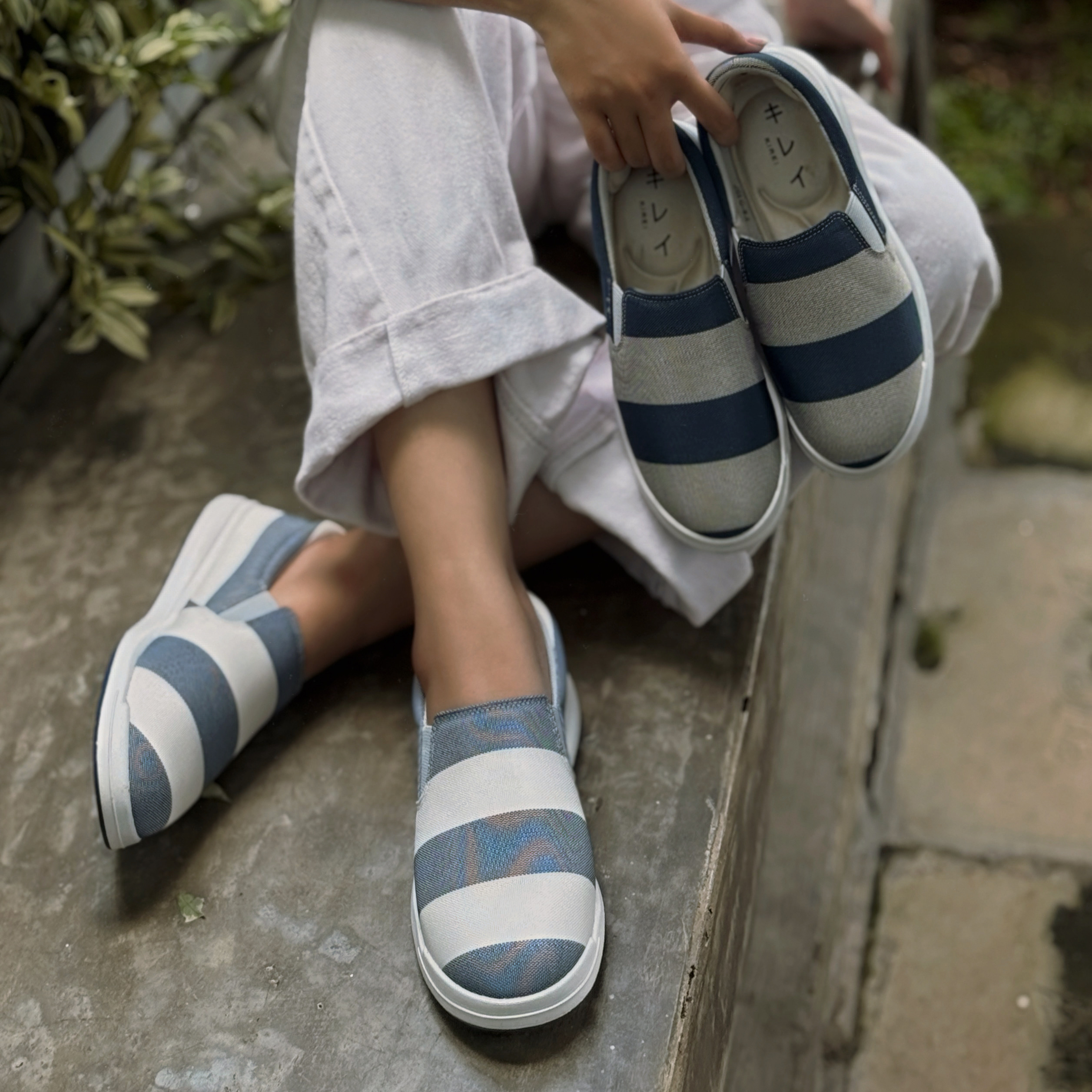Kirei Nintai - Walk Slip-On KH2 White Blue
