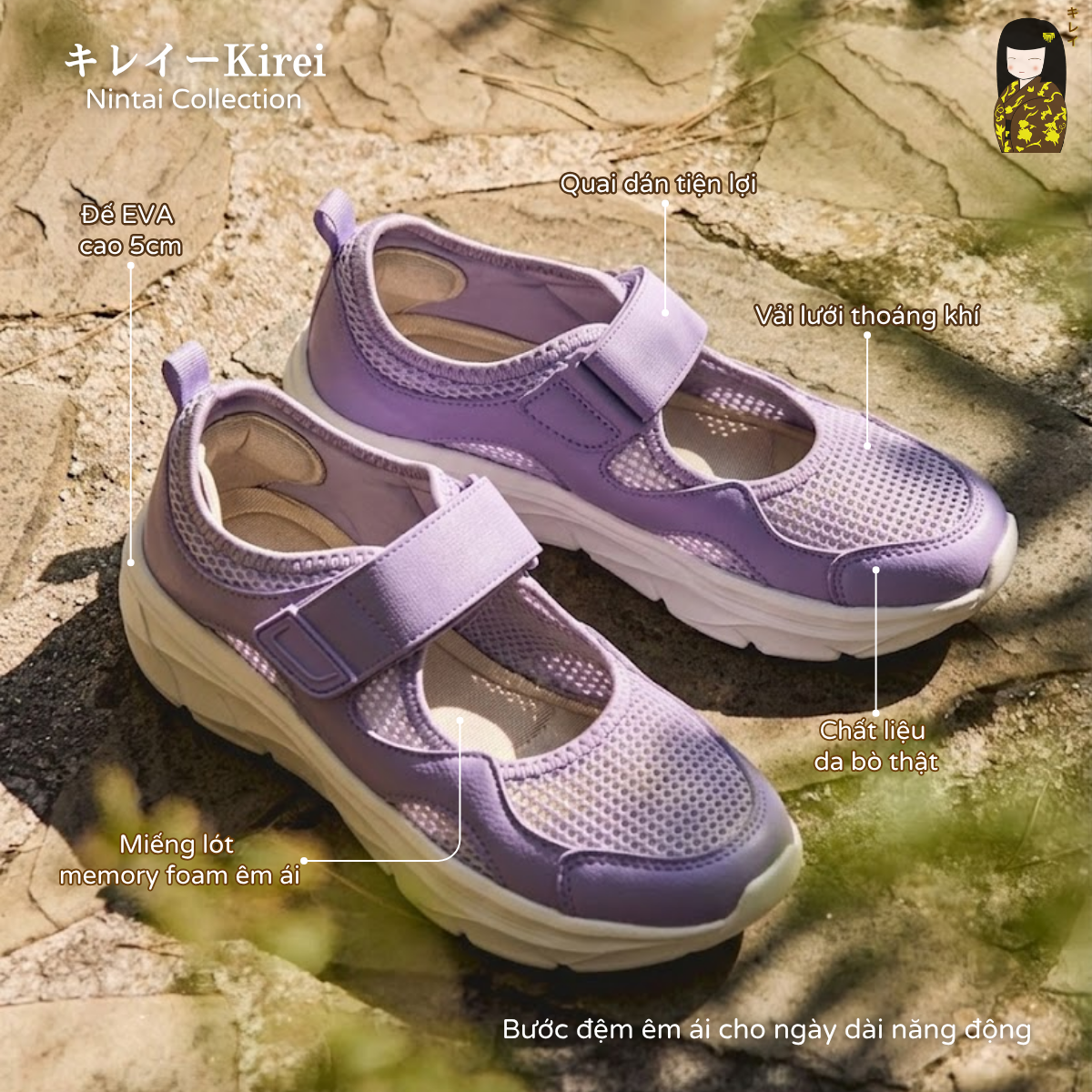 Kirei Nintai Walk Sneakers BG10 Purple