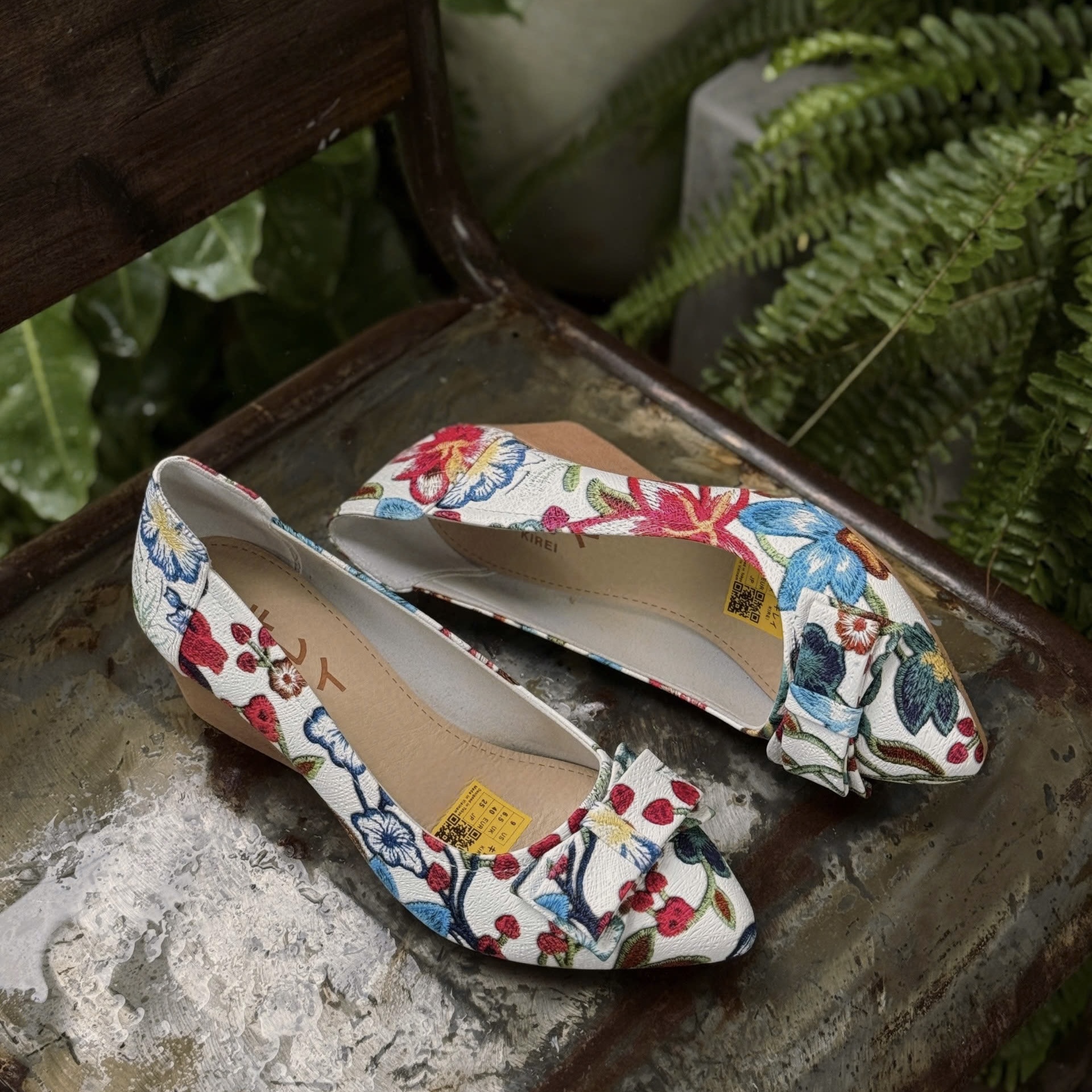 Kirei Office HI Giày Đế Xuồng 3D FEP 5P Hồng trắng