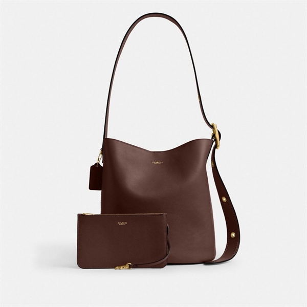 Túi Coach Bleecker Bucket Leather Bag DS Brown