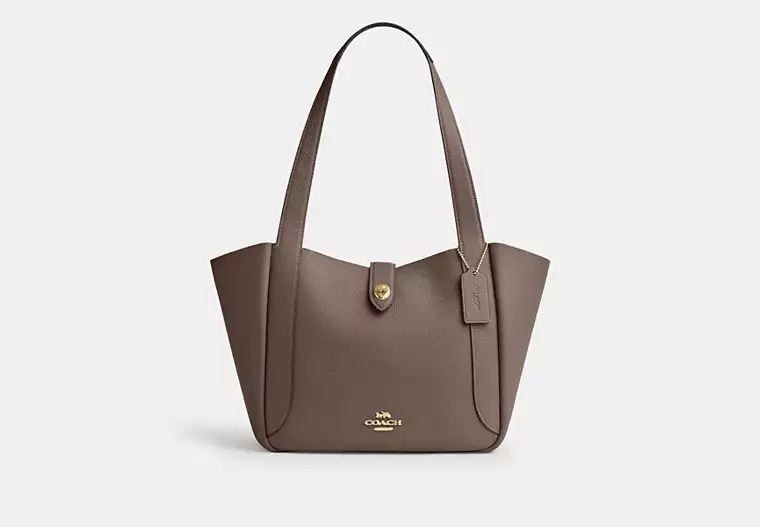 Túi Coach Hadley Turnlock Tote Bag DS Dark Stone