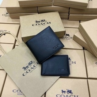 Ví Coach Leather Wallet DS Black