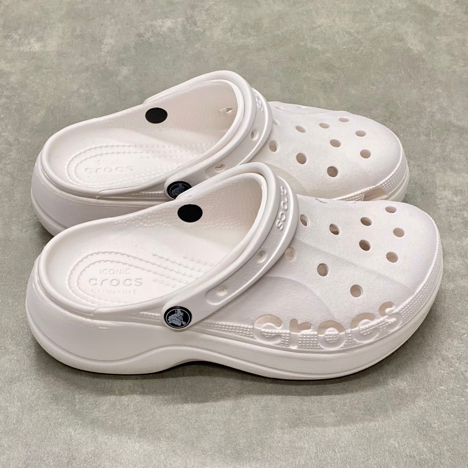 Dép Crocs Clog Baya Plaform HN White