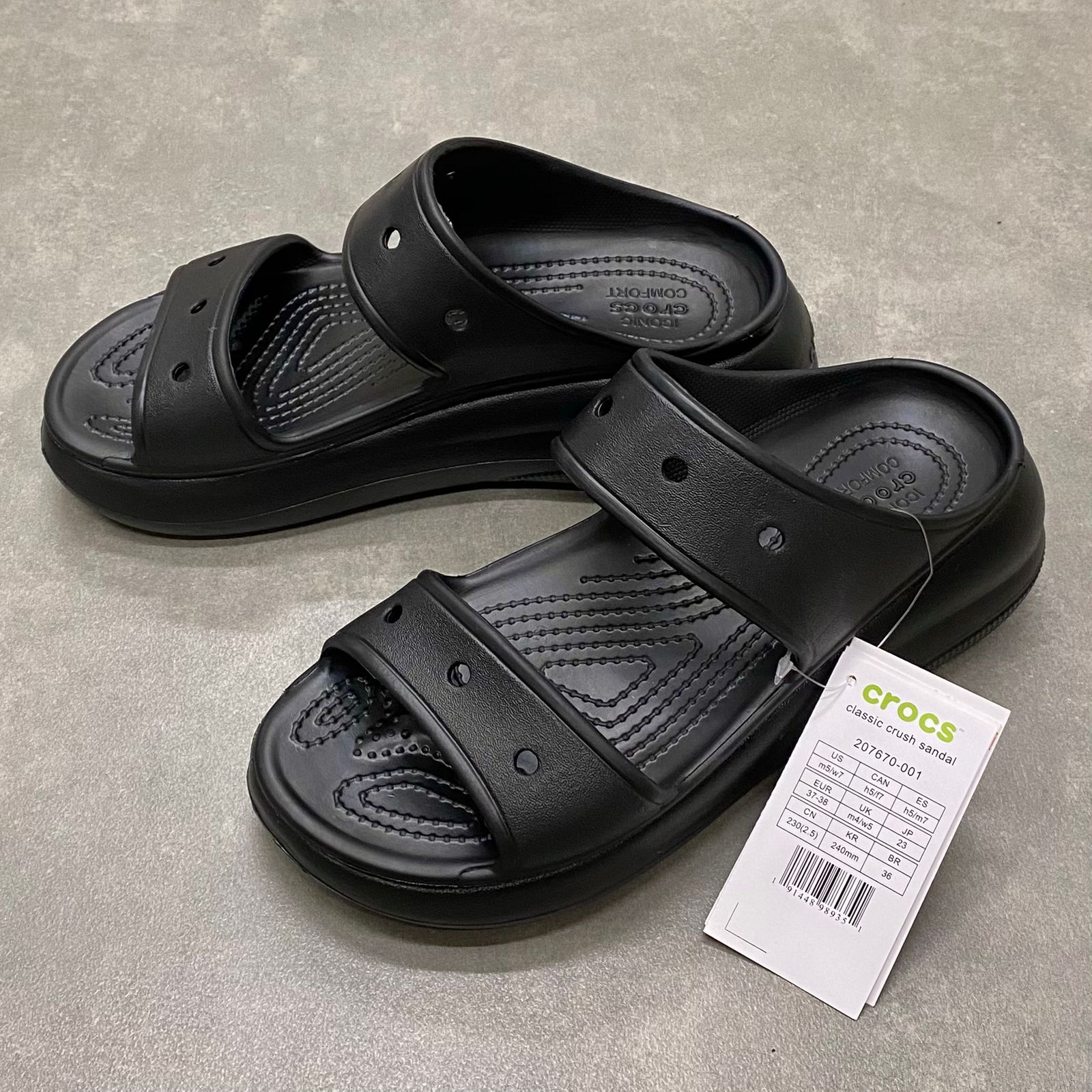 Dép Crocs Crush Sandal HN2 Black