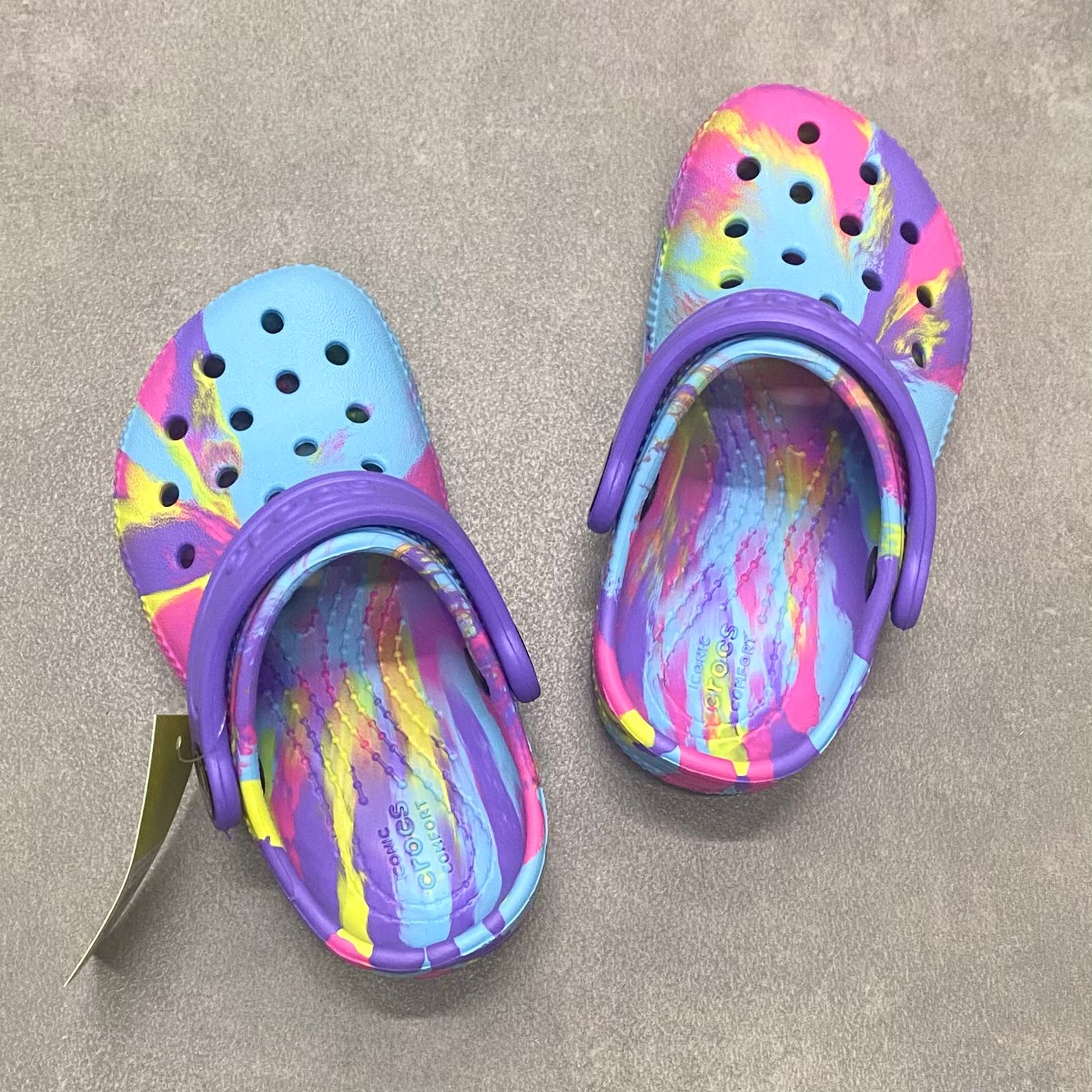 Dép Crocs Kid Classic Clog Loang HN Purple/Pink