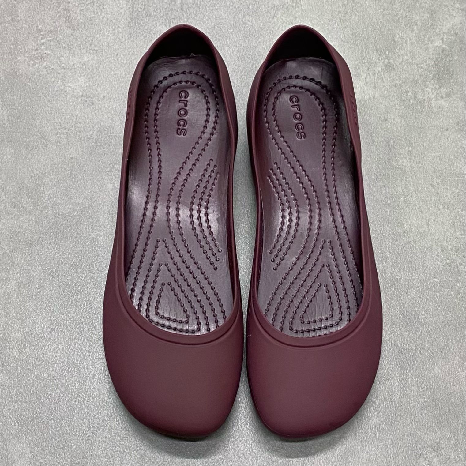 Giày Búp Bê Crocs Brooklyn Pointed HN Dark Red
