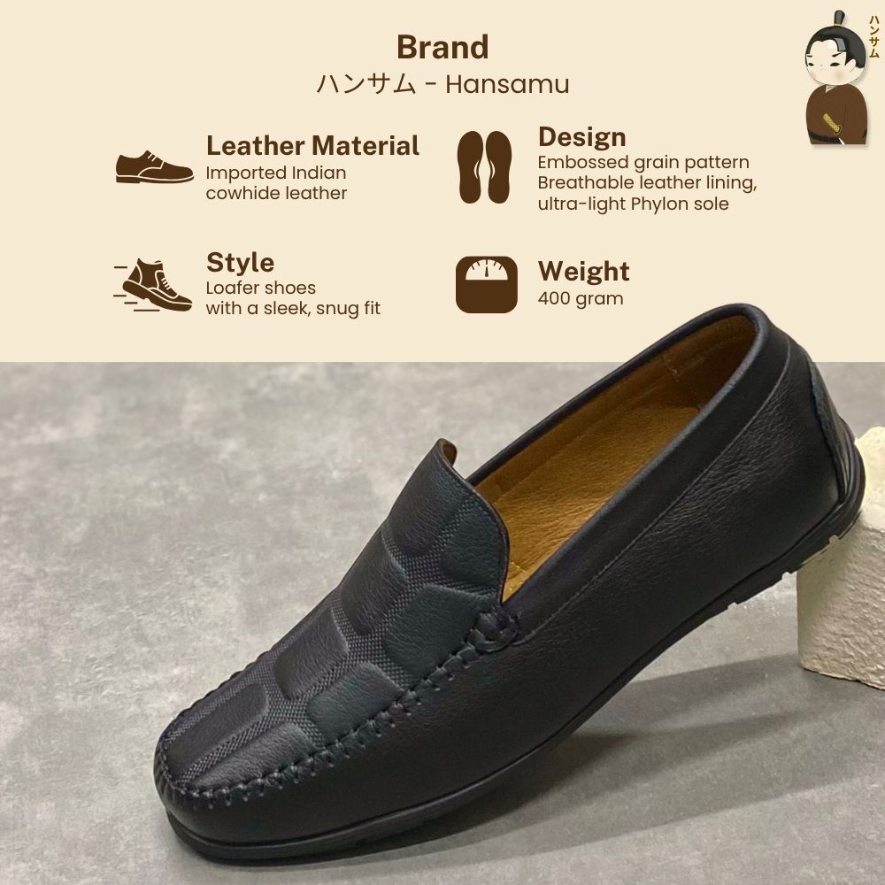 Hansamu Kai - Office Moccasin DGD9 Black